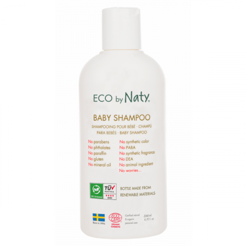 Naty Dětský šampon BIO (200 ml) - s bio aloe vera a kokosovým olejem Naty