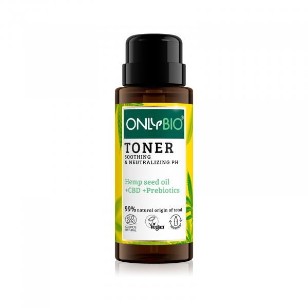 OnlyBio Zklidňující tonikum pro citlivou pleť s konopím a CBD olejem (300 ml) OnlyBio