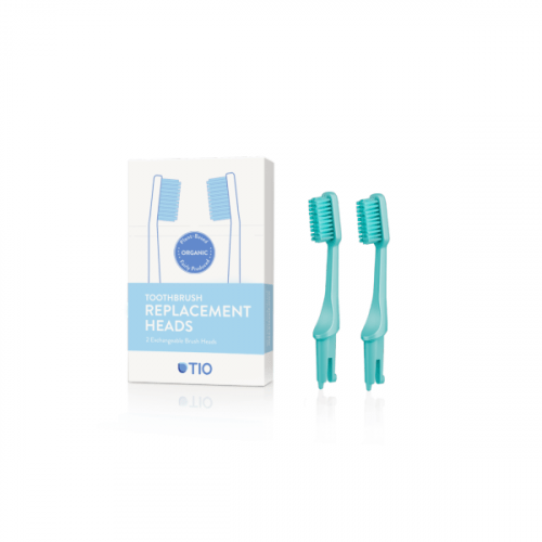 TIO Náhradní hlavice k zubnímu kartáčku (medium) (2 ks) - tyrkysově zelená TIO