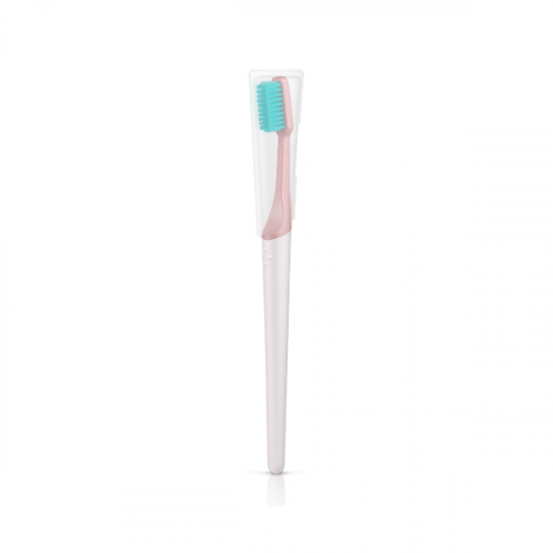 TIO Zubní kartáček (medium) - korálově růžová - vyrobený z rostlin TIO