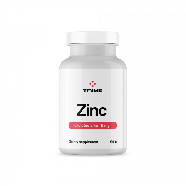 Trime Zinek chelát 15 mg + měď  (90 kapslí) - skvěle vstřebatelná forma Trime
