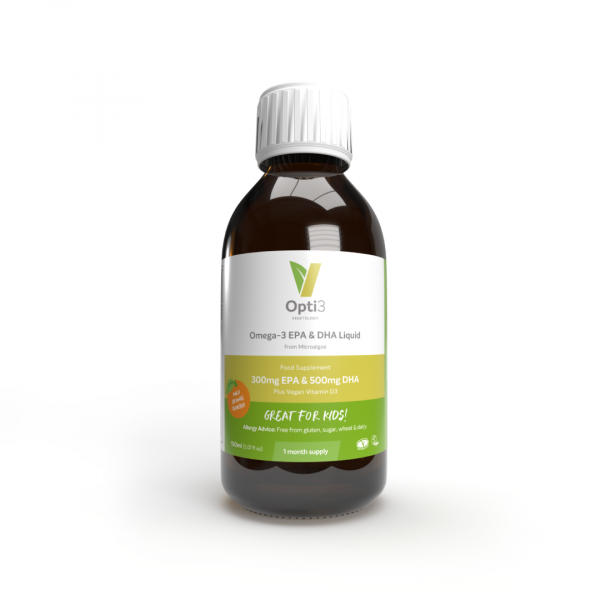 Vegetology Opti3 Liquid Omega-3 EPA a DHA s vitaminem D3 (150 ml) Vegetology