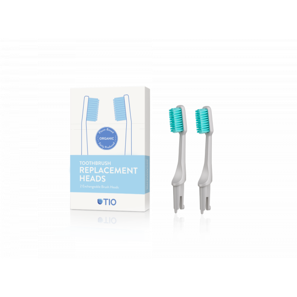 TIO Náhradní hlavice k zubnímu kartáčku (medium) (2 ks) - oblázkově šedá - II.jakost TIO