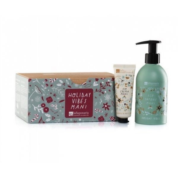 laSaponaria Dárkový kosmetický balíček Holiday Vibes - na ruce - tekuté mýdlo a krém na ruce laSaponaria