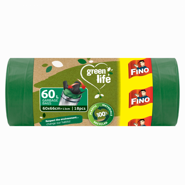 FINO Pytle na odpadky Green Life Easy pack 27 μm - 60 l (18 ks) FINO