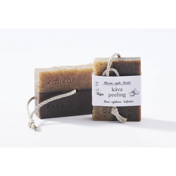Mýdlárna Koukol Tuhé mýdlo peelingové - Káva (85 g) - pomáhá při celulitidě Mýdlárna Koukol