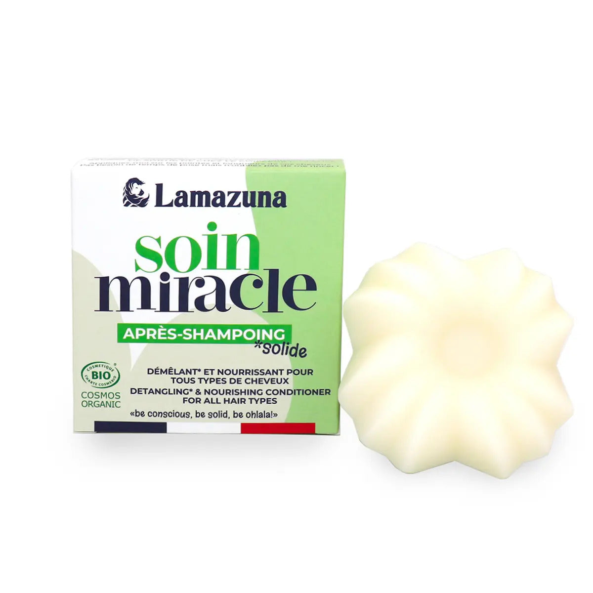 Lamazuna Tuhý kondicionér pro všechny typy vlasů BIO - citron a bazalka (75 g) - vyživí a usnadní rozčesávání Lamazuna