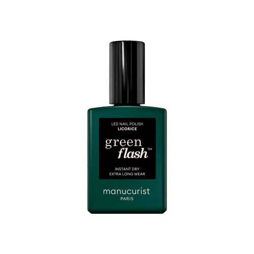 Manucurist Green Flash LED gel lak na nehty - Licorice (15 ml) - černá lékořicová barva Manucurist