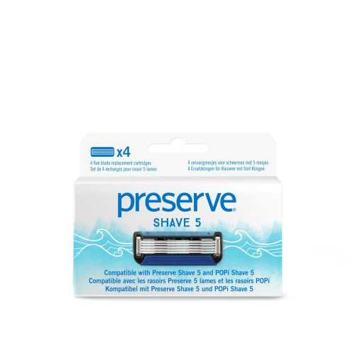 Preserve Náhradní břity k holicímu strojku Shave 5 (4 ks) Preserve