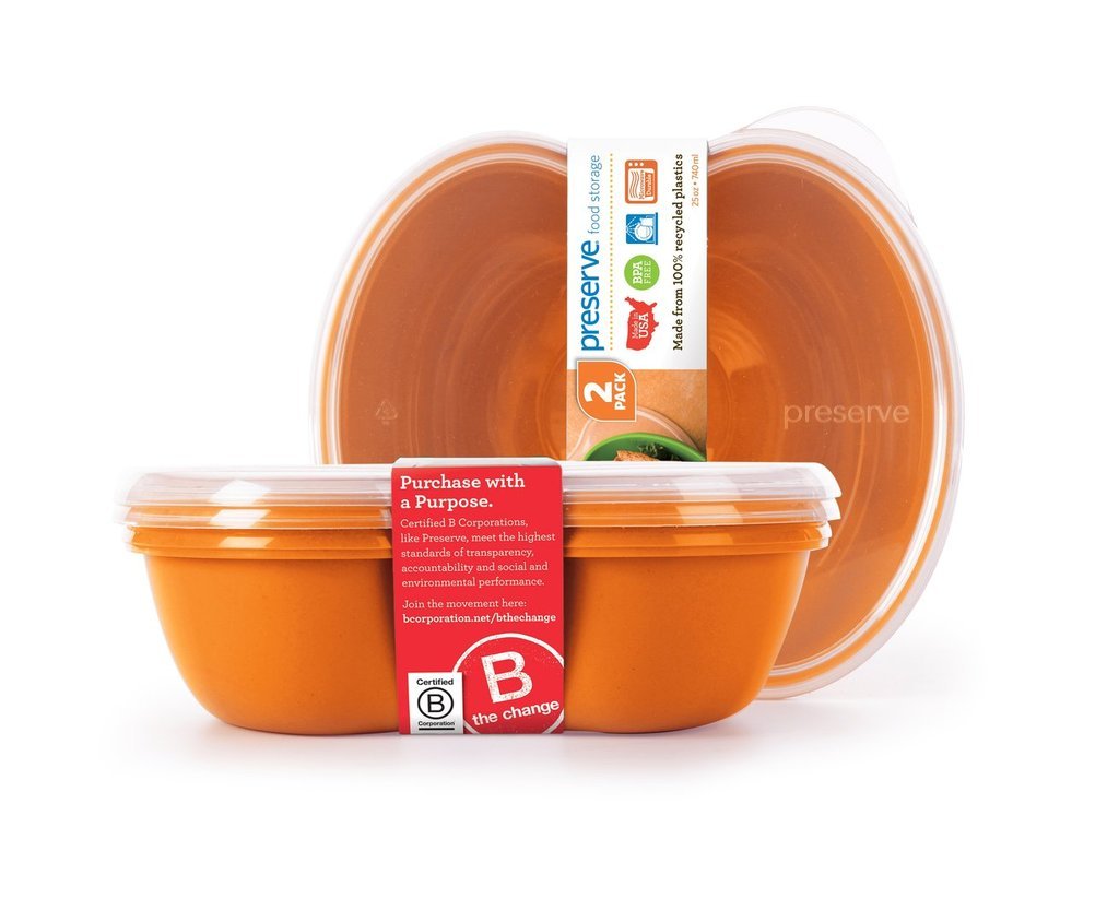 Preserve Svačinový box (2 ks) - oranžový - ze 100% recyklovaného plastu Preserve