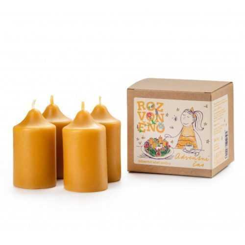 Rozvoněno Sada adventních svíček ze včelího vosku - Adventní čas (4 ks) Rozvoněno