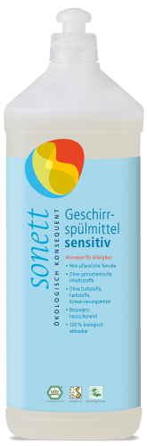 Sonett Prostředek na nádobí Sensitive 1 l - i pro nejcitlivější a alergickou pokožku Sonett