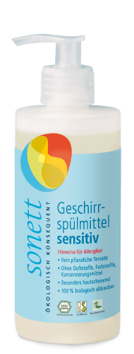 Sonett Prostředek na nádobí Sensitive 300 ml - i pro nejcitlivější a alergickou pokožku Sonett