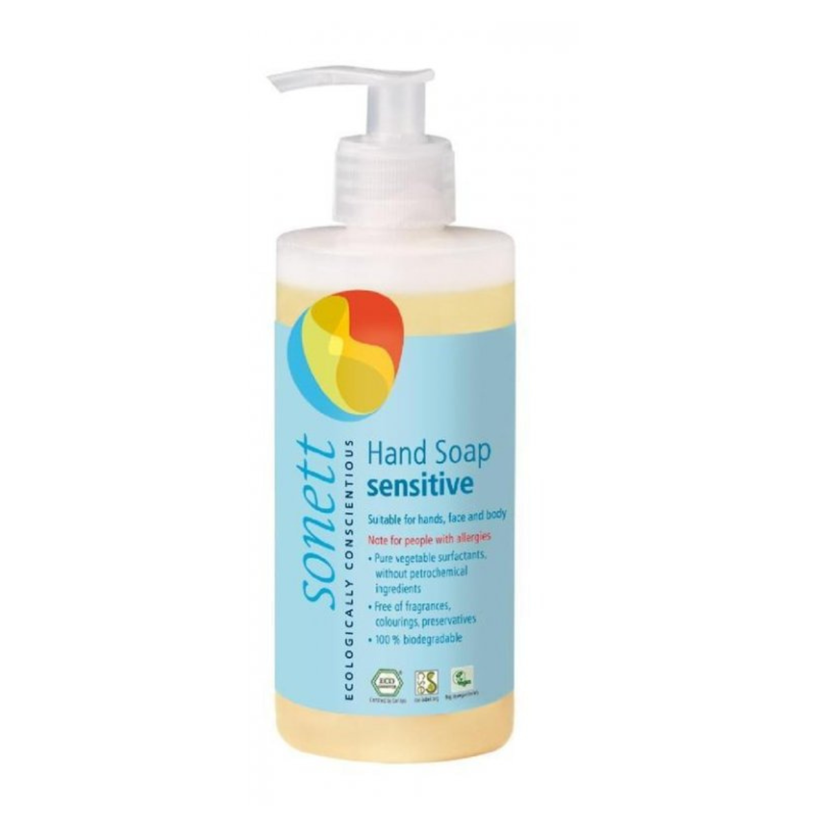 Sonett Tekuté mýdlo Sensitive BIO 300 ml - i pro nejcitlivější a alergickou pokožku Sonett