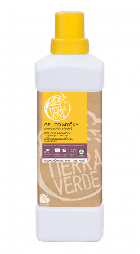 Tierra Verde Gel do myčky na nádobí - INOVACE 1 l - z mýdlových ořechů v bio kvalitě Tierra Verde