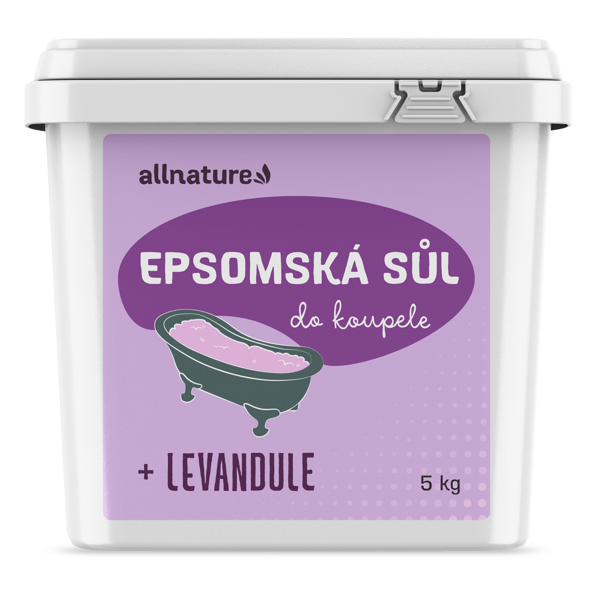 Allnature Epsomská sůl Levandule 5 kg - pro uvolnění a zklidnění Allnature