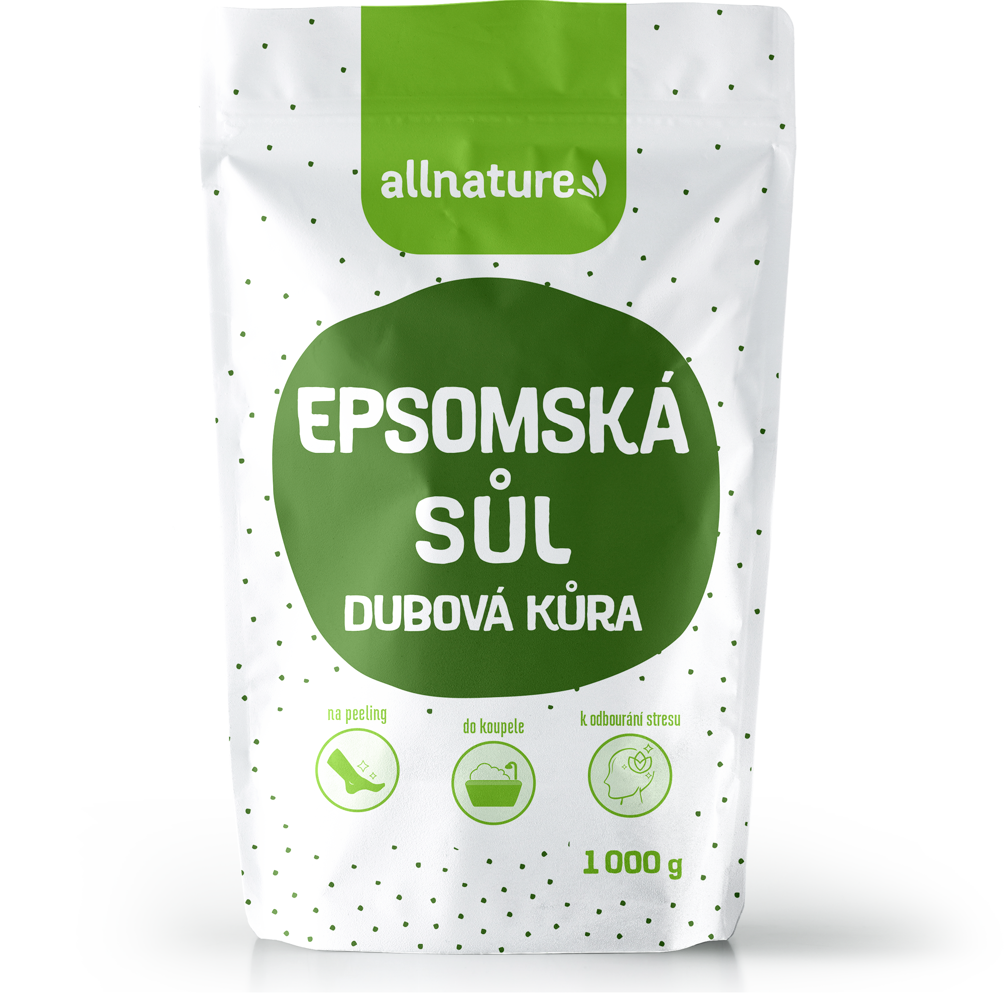 Allnature Epsomská sůl Dubová kůra (1 kg) - uvolňuje svaly a detoxikuje tělo Allnature