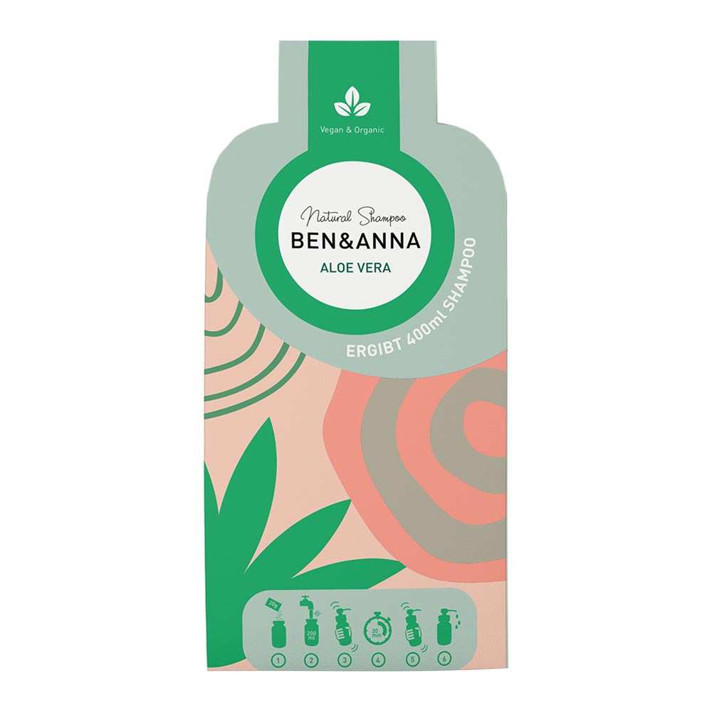 Ben & Anna Šampon v prášku (2×20 g) - Aloe vera - II. jakost - pro citlivou pokožku hlavy Ben & Anna