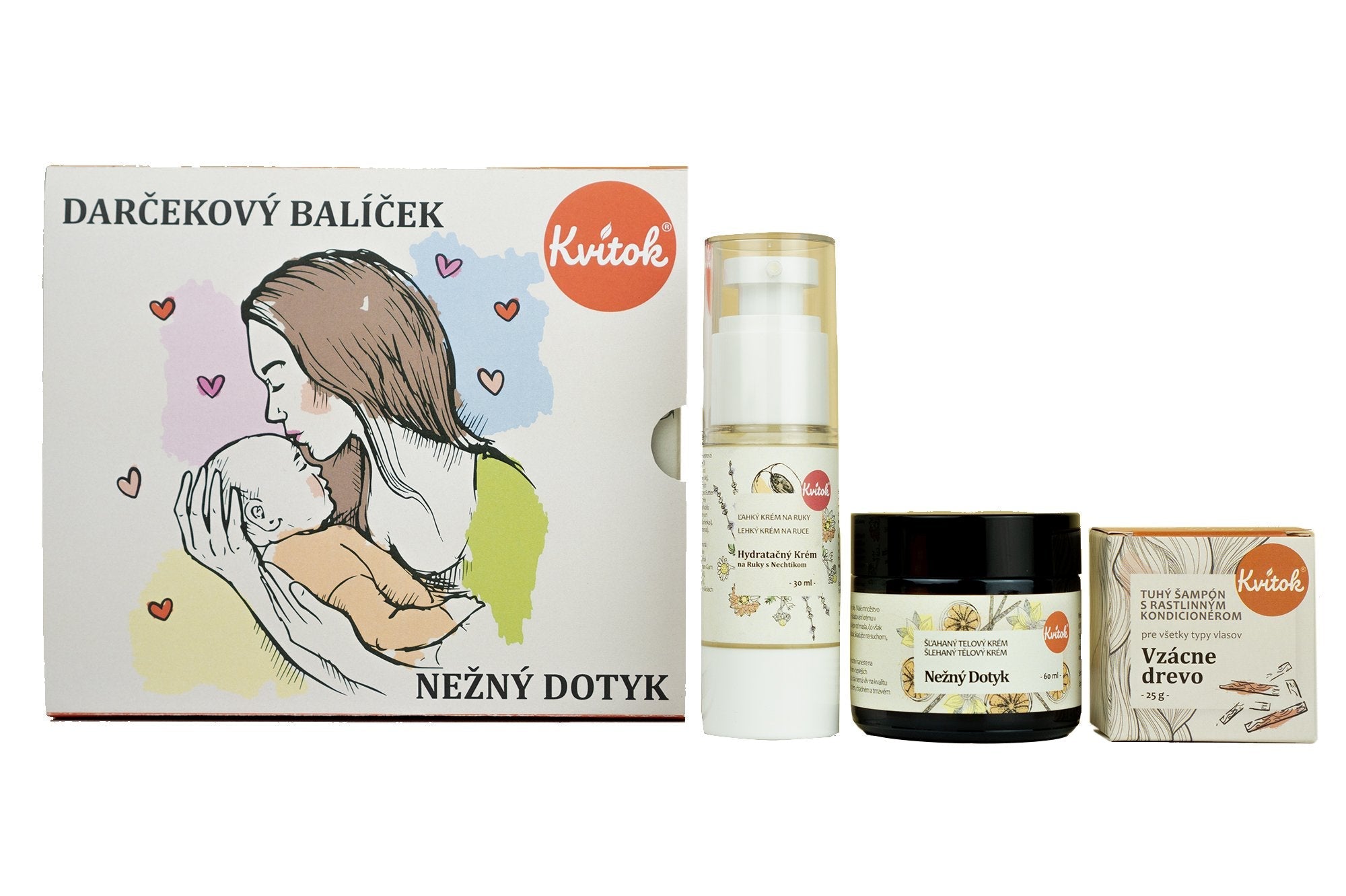 Kvitok Dárkový kosmetický balíček pro ženy Něžný dotek - II. jakost - luxusní hydratační péče Kvitok